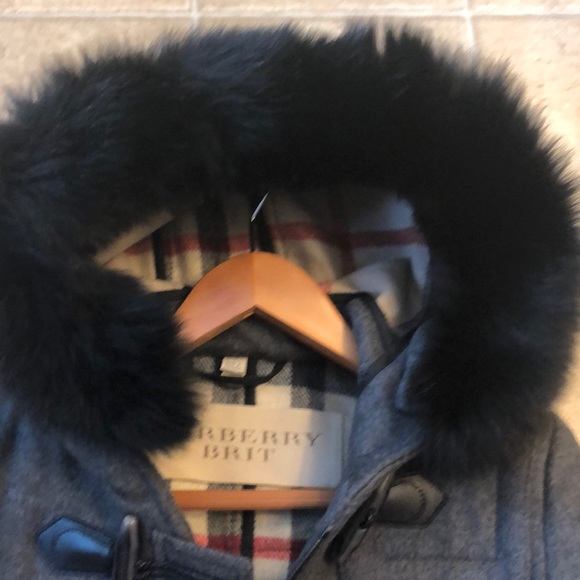Burberry Wool Coat with Fur Hood